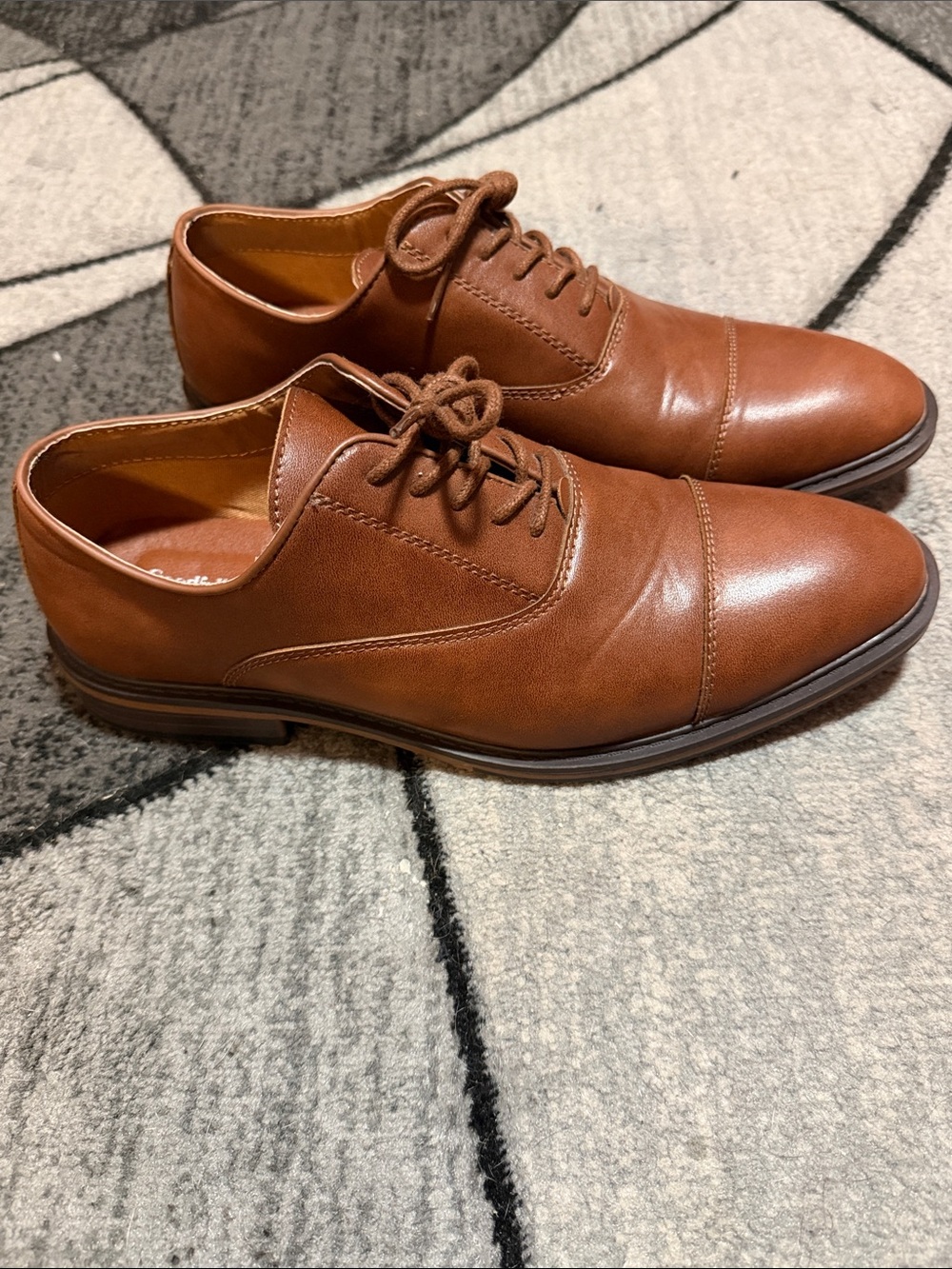 Goodfellow & Co Tan Leather Cap-Toe Derby Shoes